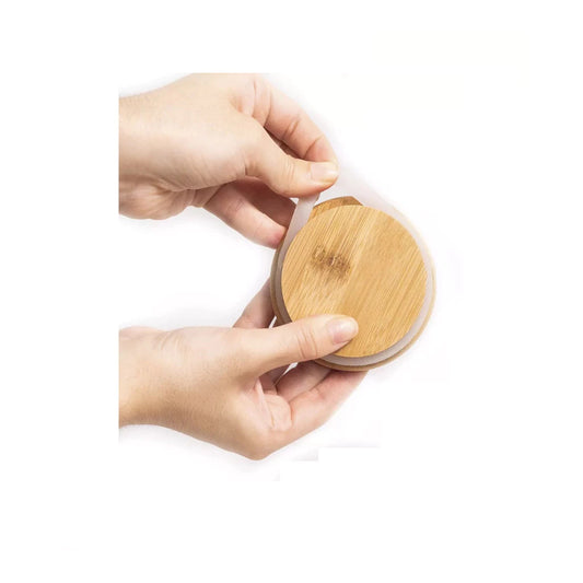 Pote de Vidro Hermético 250ml - Tampa de Bambu