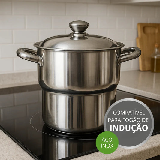 Cuscuzeira Inox Indução 16 × 20 cm Lyor ou Linha B