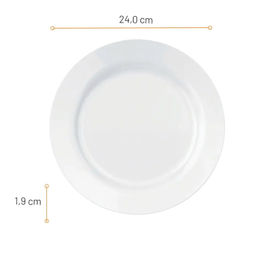 Prato de Vidro Branco Opaline  24cm