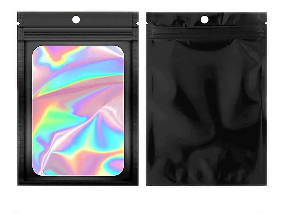Saco ZipLock Hermético - Fundo Branco ou Preto holográfico