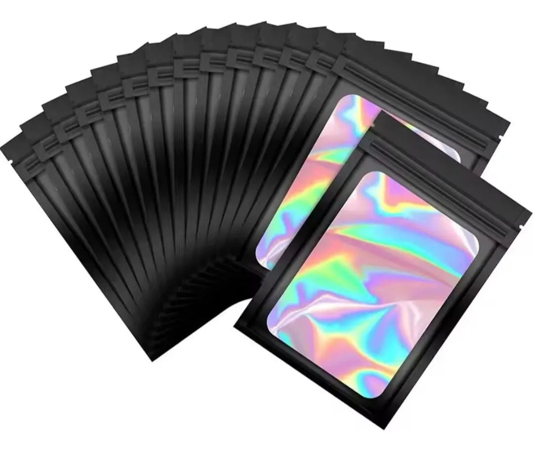 Saco ZipLock Hermético - Fundo Branco ou Preto holográfico